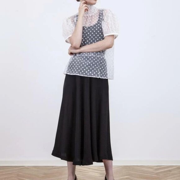 Birgitte Herskind Grace Swiss Dot Blouse White Size 36 - Picture 3 of 8